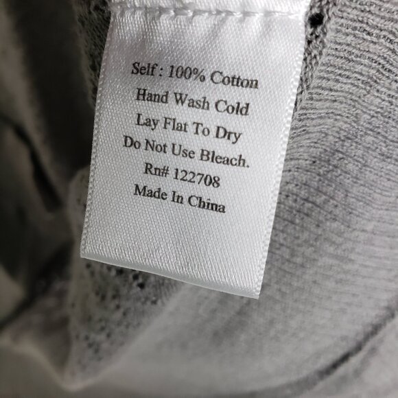 Pete & Greta Johnny Was Cardigan Open Front Lightweight Knit Cotton size L Gray - Picture 7 of 10